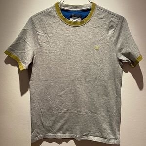 Fred Perry T- Shirt Grey Yellow with Cycling Pocket